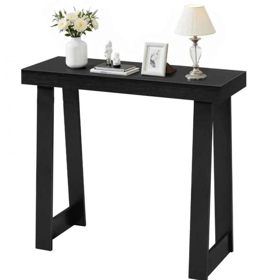 VEVOR 36 in Console Table, Modern Desk Behind the Couch, Wooden Rectangle Entrance Desk, Narrow Long Sofa Table Accent Stand, Ideal for Hallway, Bedroom, Living Room, Foyer, Easy Assembly, Black