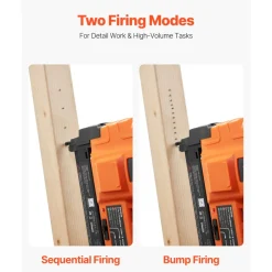 VEVOR 2-in-1 Cordless Brad Nailer, 18 Gauge, 20V Battery Powered Nail Gun and Staple Gun, with 500 pcs Nails, 500 pcs Staples, 2 x 2.0 Ah Li-ion Batteries, Charger, for Home Improvement, Woodworking