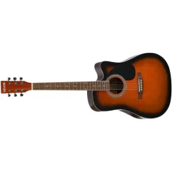 VEVOR 41 in Cutway Acoustic Guitar, 6-String, Sunburst Solid Spruce Top Guitar, Beginner Bundle with Gig Bag, Tuner, Strap, Steel Strings, Picks, Capo, Rosewood Fingerboard, for Fingerstyle Solo Jazz