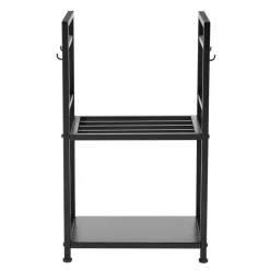 VEVOR Indoor Firewood Rack, 1.3 ft 2-Tier Firewood Holder with Fireplace Tools, Brush, Shovel, Poker, Tongs, Heavy Duty Log Wood Rack, 400 lbs Weight Capacity, Wood Pile Storage Stacker for Fire Pit