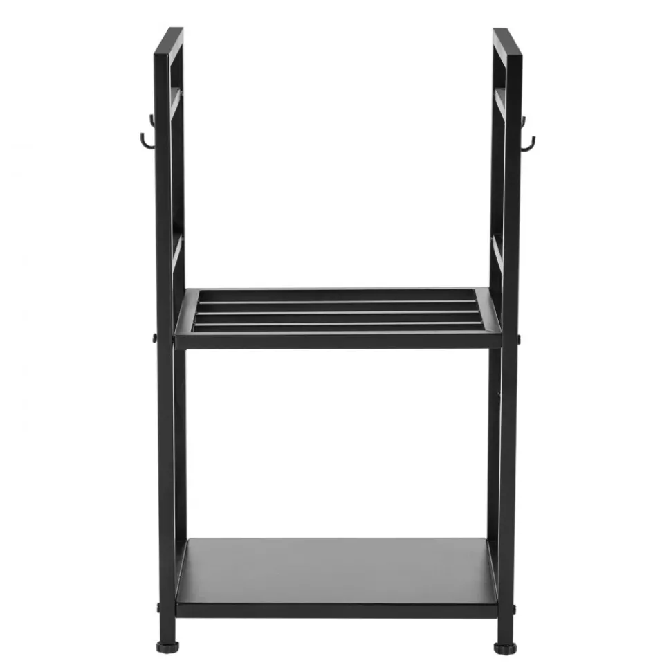 VEVOR Indoor Firewood Rack, 1.3 ft 2-Tier Firewood Holder with Fireplace Tools, Brush, Shovel, Poker, Tongs, Heavy Duty Log Wood Rack, 400 lbs Weight Capacity, Wood Pile Storage Stacker for Fire Pit