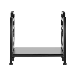 VEVOR Indoor Firewood Rack, 1.5 ft Curved Log Holder with Canvas Carrier, 40lb Weight Capacity Wood Storage Stand, Powder-Coated Steel Firewood Holder, Heavy Duty Wood Pile Stacker Rack for Fireplace