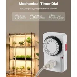 VEVOR Indoor Greenhouse with Grow Light, 59 in Tall 4-Tier Plant Stand with Clear Cover, Timer & Hygrometer, 180W Full Spectrum Grow Lights, Metal Lighted Plants Shelf Holder for Indoor Plants