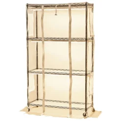VEVOR Indoor Greenhouse with Grow Light, 59 in Tall 4-Tier Plant Stand with Clear Cover, Timer & Hygrometer, 180W Full Spectrum Grow Lights, Metal Lighted Plants Shelf Holder for Indoor Plants