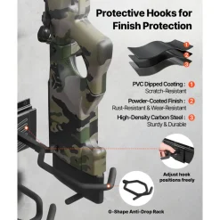 VEVOR Indoor Gun Rack, Heavy Duty Steel, Wall Mount Rifle and Shotgun Rack, 8 Slots for Long Guns, Gun Display Rifle Storage Holder with Screws, for Home Garage Office Retail Shop Hunting Cabin Wall