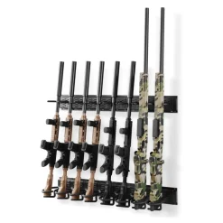 VEVOR Indoor Gun Rack, Heavy Duty Steel, Wall Mount Rifle and Shotgun Rack, 8 Slots for Long Guns, Gun Display Rifle Storage Holder with Screws, for Home Garage Office Retail Shop Hunting Cabin Wall