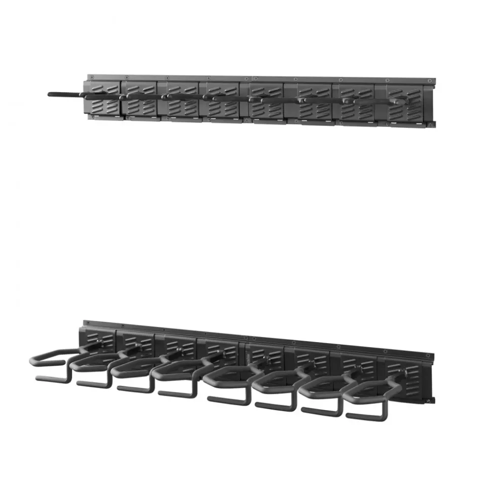 VEVOR Indoor Gun Rack, Heavy Duty Steel, Wall Mount Rifle and Shotgun Rack, 8 Slots for Long Guns, Gun Display Rifle Storage Holder with Screws, for Home Garage Office Retail Shop Hunting Cabin Wall