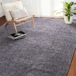 VEVOR Indoor Plush Area Rugs, 8 x 10 ft Plush Carpet, Area Rugs Furry with Long Plushs Pile, Thick & Durable High-Pile Rug for High-Traffic Areas, Non-Shedding & Non-Slip Backing, Blue-Gray