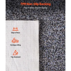 VEVOR Indoor Plush Area Rugs, 8 x 10 ft Plush Carpet, Area Rugs Furry with Long Plushs Pile, Thick & Durable High-Pile Rug for High-Traffic Areas, Non-Shedding & Non-Slip Backing, Blue-Gray