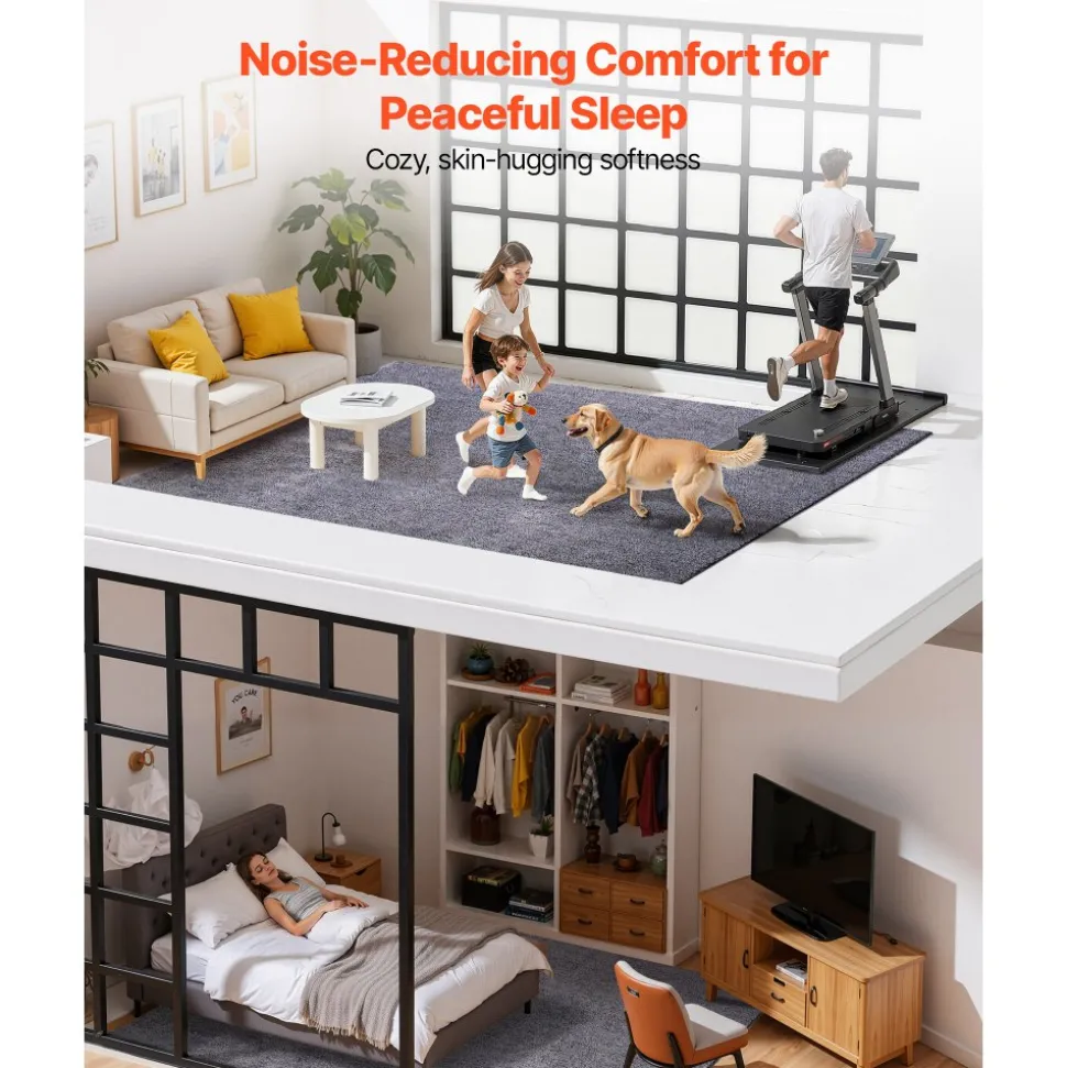VEVOR Indoor Plush Area Rugs, 5 x 8 ft Soft Plush Carpet, Furry Shag Area Rugs for Living Room, Bedroom, Sunroom, Modern Home Decor Aesthetic, Non-Shedding, Non-Woven, Slip-Resistant, Dark Gray