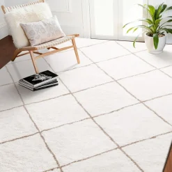 VEVOR Indoor Plush Area Rugs, 8 x 10 ft Soft Plush Carpet, Furry Shag Area Rugs for Living Room, Bedroom, Sunroom, Modern Home Decor Aesthetic, Non-Shedding, Non-Woven, Slip-Resistant, Smoke Gray