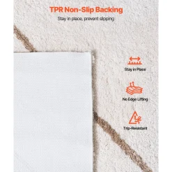 VEVOR Indoor Plush Area Rugs, 8 x 10 ft Soft Plush Carpet, Furry Shag Area Rugs for Living Room, Bedroom, Sunroom, Modern Home Decor Aesthetic, Non-Shedding, Non-Woven, Slip-Resistant, Smoke Gray