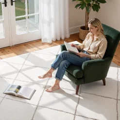 VEVOR Indoor Plush Area Rugs, 8 x 10 ft Soft Plush Carpet, Furry Shag Area Rugs for Living Room, Bedroom, Sunroom, Modern Home Decor Aesthetic, Non-Shedding, Non-Woven, Slip-Resistant, Smoke Gray