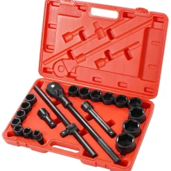 VEVOR 3/4 in Drive Impact Socket Set, 21 Pieces SAE 3/4 in to 2 in, 6 Point Cr-V Alloy Steel for Auto Repair, Easy-to-Read Size Markings, Includes Extension Bars, Ratchet Handle and Storage Case