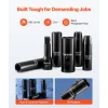 VEVOR 1/2 in Drive Impact Socket Set, 29 Piece, 6 Point Deep Impact Sockets, SAE (3/8 to 1 inch) and Metric (10 to 24 mm) Sizes with Extension Bars (3, 5, 10 in), Cr-V Steel, Heavy Duty Carrying Case