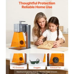 VEVOR 2-in-1 Dual Laser Engraver, 10,000 mm/s High Speed, Portable 20W Blue and 2W IR Laser Engraving Machine, 6.3 x 5.5 in Engraving Area, Manual & Auto Focus, DIY Engraver Tool, for Wood Acrylic