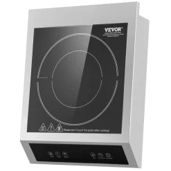 VEVOR Induction Cooktop, 3500W Commercial Induction Burner with 11-Level Temperature, Stainless Steel Countertop Induction Hot Plate with 3H Timer, Child Lock for Restaurant (6-15P Plug, 6-20R Outlet)