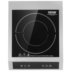 VEVOR Induction Cooktop, 3500W Commercial Induction Burner with 11-Level Temperature, Stainless Steel Countertop Induction Hot Plate with 3H Timer, Child Lock for Restaurant (6-15P Plug, 6-20R Outlet)