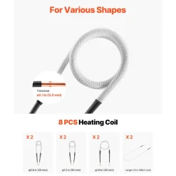 VEVOR Induction Heater Bolt Removal, 1500W 110V Magnetic Induction Heater Kit, Handheld Nut Buster Tool for Rusty Screw Removing, Car Garage Repairing Tools with 8 Coil and Box