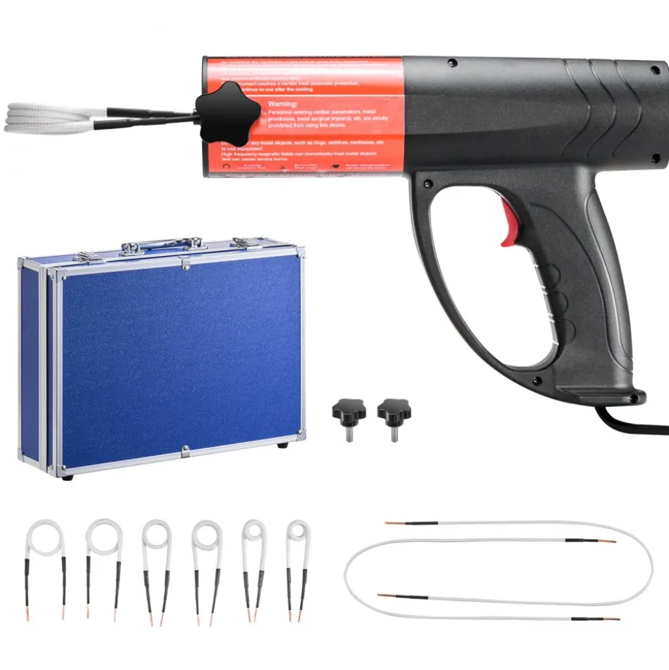 VEVOR Induction Heater Bolt Removal, 1500W 110V Magnetic Induction Heater Kit, Handheld Nut Buster Tool for Rusty Screw Removing, Car Garage Repairing Tools with 8 Coil and Box