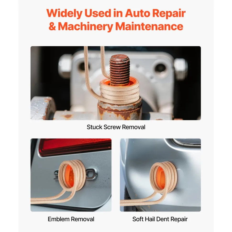 VEVOR Induction Heater Bolt Removal, 1100W 110V Magnetic Induction Heater Kit, Handheld Nut Buster Tool for Rusty Screw Removing, Car Garage Repairing Tools with 8 Coil and Box