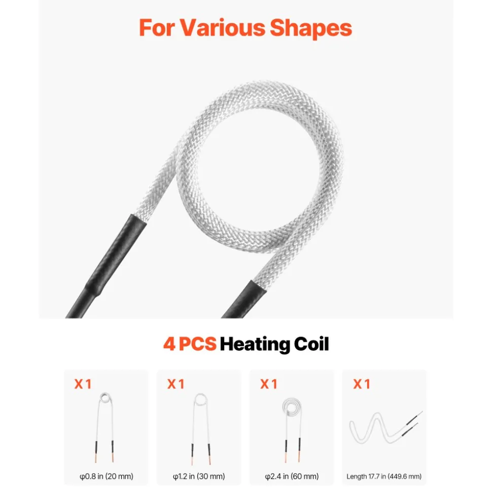 VEVOR Induction Heater Bolt Removal, 1100W 110V Magnetic Induction Heater Kit, Handheld Nut Buster Tool for Rusty Screw Removing, Car Garage Repairing Tools with 3 Coil