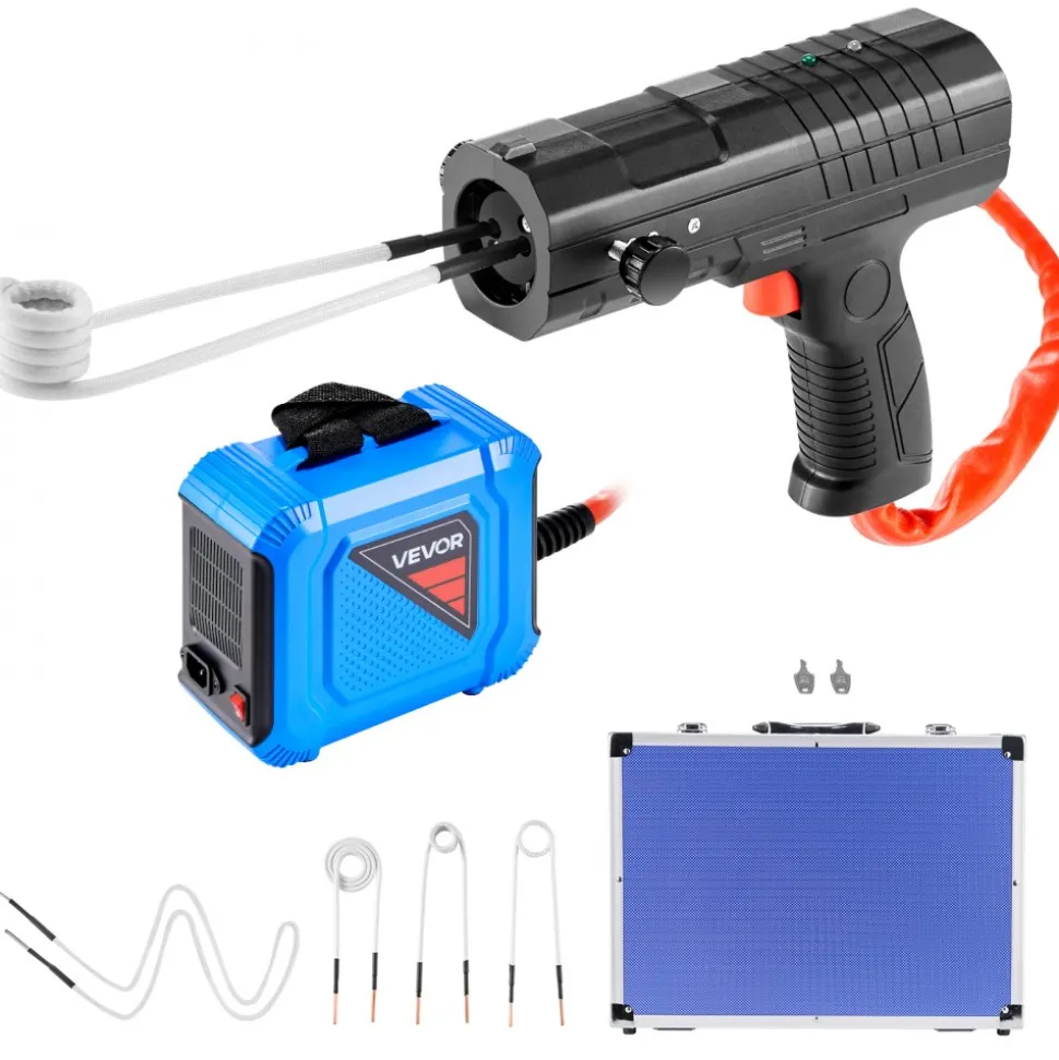 VEVOR Induction Heater Bolt Removal, 1100W 110V Magnetic Induction Heater Kit, Handheld Nut Buster Tool for Rusty Screw Removing, Car Garage Repairing Tools with 3 Coil