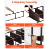 VEVOR Industrial Bookshelf, 6-Tier, Vintage Ladder Shelf Bookshelves and Bookcases, with Metal Frame, Book Organizer with Open Shelves, for Living Room, Bedroom, Kitchen, Home Office, Rustics Brown