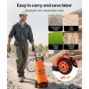 VEVOR Industrial Concrete Sprayer with Wheeled Cart, 3.5 Gallon Stainless Steel Sprayer, Heavy Duty Tri-Poxy Pump Sprayers, 20.5"Wand, 48" & 120"Hoses, 2 Brass Nozzles for Construction, Lawn & Garden