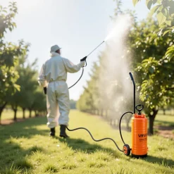 VEVOR Industrial Concrete Sprayer with Wheeled Cart, 3.5 Gallon Stainless Steel Sprayer, Heavy Duty Tri-Poxy Pump Sprayers, 20.5