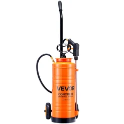 VEVOR Industrial Concrete Sprayer with Wheeled Cart, 3.5 Gallon Stainless Steel Sprayer, Heavy Duty Tri-Poxy Pump Sprayers, 20.5