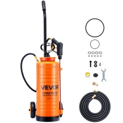 VEVOR Industrial Concrete Sprayer with Wheeled Cart, 3.5 Gallon Stainless Steel Sprayer, Heavy Duty Tri-Poxy Pump Sprayers, 20.5