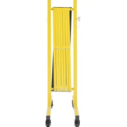 VEVOR Industrial Expandable Barricade, 12FT Expandable Safety Barrier, Flaxible Mobile Barricade with Locking Casters, Portable Folding Security Gate Traffic Fence for Driveway Warehouse Elevator