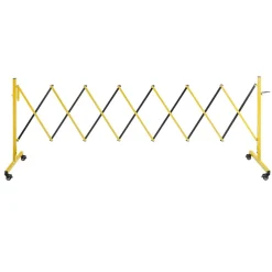 VEVOR Industrial Expandable Barricade, 12FT Expandable Safety Barrier, Flaxible Mobile Barricade with Locking Casters, Portable Folding Security Gate Traffic Fence for Driveway Warehouse Elevator