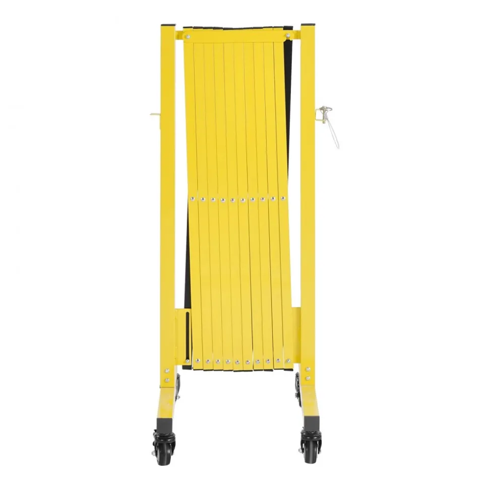 VEVOR Industrial Expandable Barricade, 13FT Expandable Safety Barrier, Flaxible Mobile Barricade with Locking Casters, Portable Folding Security Gate Traffic Fence for Driveway Warehouse Elevator