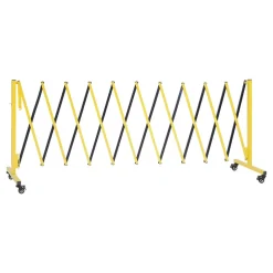 VEVOR Industrial Expandable Barricade, 13FT Expandable Safety Barrier, Flaxible Mobile Barricade with Locking Casters, Portable Folding Security Gate Traffic Fence for Driveway Warehouse Elevator