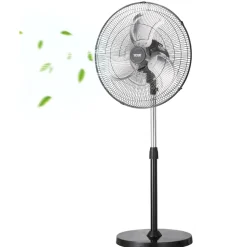 VEVOR Industrial Pedestal Fan, 20 Inch 90-Degree Oscillating Fan, Height Adjustable Standing Fans with 3 Adjustable Speeds, High Power Fans for Warehouse,Garage,Commercial, Black