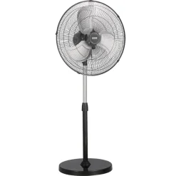 VEVOR Industrial Pedestal Fan, 20 Inch 90-Degree Oscillating Fan, Height Adjustable Standing Fans with 3 Adjustable Speeds, High Power Fans for Warehouse,Garage,Commercial, Black