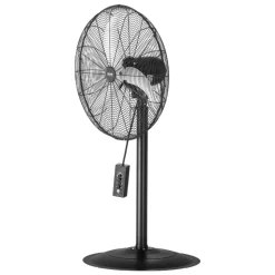 VEVOR Industrial Pedestal Fan, 24 Inch 85-Degree Oscillating Fan, Height Adjustable Standing Fans with 3 Adjustable Speeds, High Power Fans for Warehouse,Garage,Commercial, Black