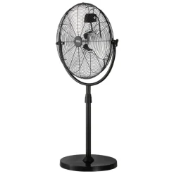 VEVOR Industrial Pedestal Fan, 18 Inch Standing Fan with 45.3 to 57.9 Inches Adjustable Height, Floor Fans with 3 Adjustable Speeds, High Power Fans for Warehouse,Garage,Commercial,Residential, Black