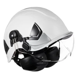 VEVOR Industrial Safety Helmet, ANSI/ISEA Z89.1 Approved ABS Hard Hat with Visor & Earmuffs, 6-Point Ratchet Suspension, Adjustable Vented Hardhat for Men & Women, for Outdoor Construction Workwear