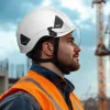 VEVOR Industrial Safety Helmet, ANSI/ISEA Z89.1 Approved ABS Hard Hat with Visor & 6-Point Ratchet Suspension, Adjustable Vented Hardhat for Men & Women, for Outdoor and Indoor Construction Workwear