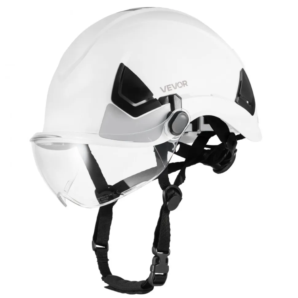 VEVOR Industrial Safety Helmet, ANSI/ISEA Z89.1 Approved ABS Hard Hat with Visor & 6-Point Ratchet Suspension, Adjustable Vented Hardhat for Men & Women, for Outdoor and Indoor Construction Workwear