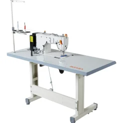 VEVOR Industrial Sewing Machine, 550W Lockstitch Sewing Machine Set with Servo Motor and Table Stand, 5000 SPM High Speed, Metal Frame, LCD Panel, LED Light, for Cotton, Wool, Denim, Leather, Canvas,The Table Stand and The Machine Head Are Shipped Separately.