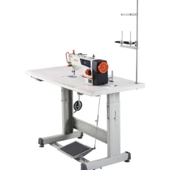 VEVOR Industrial Sewing Machine, 550W Servo Motor and Table Stand, 5000s.p.m Heavy-duty Lockstitch Sewing Machine, Clear Control Panel and Electro-mechanization Intelligent Start-stop for Easy Use