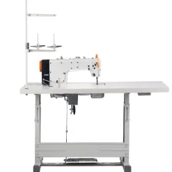 VEVOR Industrial Sewing Machine, 550W Servo Motor and Table Stand, 5000s.p.m Heavy-duty Lockstitch Sewing Machine, Clear Control Panel and Electro-mechanization Intelligent Start-stop for Easy Use