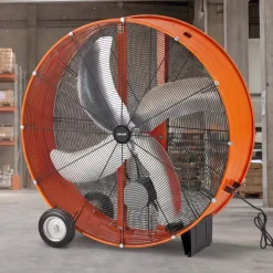 VEVOR Industrial Shop Fan, 42 Inch Floor Drum Fan, High Velocity 16100 CFM, Heavy Duty Aluminum Blades, 2 Speeds, with Handle, Ideal for Commercial, Garage, Warehouse, Basement, Workshop, Factory