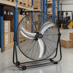 VEVOR Industrial Shop Fan, 30 Inch Floor Drum Fan, High Velocity 12000 CFM, Heavy Duty Aluminum Blades, 3 Speeds, 360 Degree Tilt, Ideal for Commercial, Garage, Warehouse, Basement, Workshop, Black