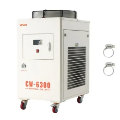 VEVOR Industrial Water Chiller, 27,300 BTU/h, Industrial Water Cooler Cooling System with Compressor, 10.6  Gal Tank Capacity, 18.5 GPM Max Flow Rate, for CO2 Laser Tube Engraving & Cutting Machine