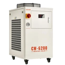 VEVOR Industrial Water Chiller, 17,060 BTU/h, Industrial Water Cooler Cooling System with Compressor, 3.96  Gal Tank Capacity, 18.5 GPM Max Flow Rate, for CO2 Laser Tube Engraving & Cutting Machine